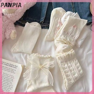 PANPIA-1 Đôi Tất Gothic Nơ Giữa Ống Preppy Phong Cách Công Chúa Tất JK Dạo Phố