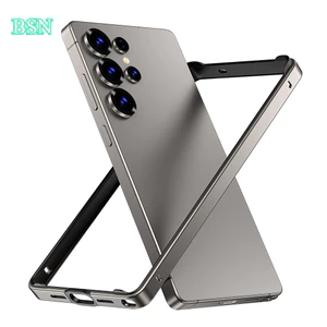 Sang Trọng Ánh Sáng Nhôm Khung Kim Loại Cho Samsung Galaxy S26 S25 Ultra S24 Plus Lai Silicon Ốp Lưng Hợp Kim Bảo Vệ Phụ Kiện