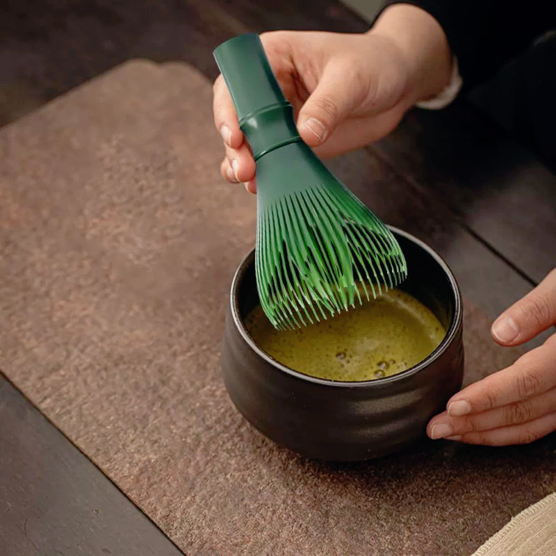 Chổi đánh trà matcha bằng nhựa cao cấp, Chổi Khuấy Trà, bộ dụng cụ pha trà matcha