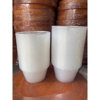 Set 50 bát tô nhựa đáy bầu 1000ml - Tô Bún, Phở, Cháo - Kèm nắp đậy