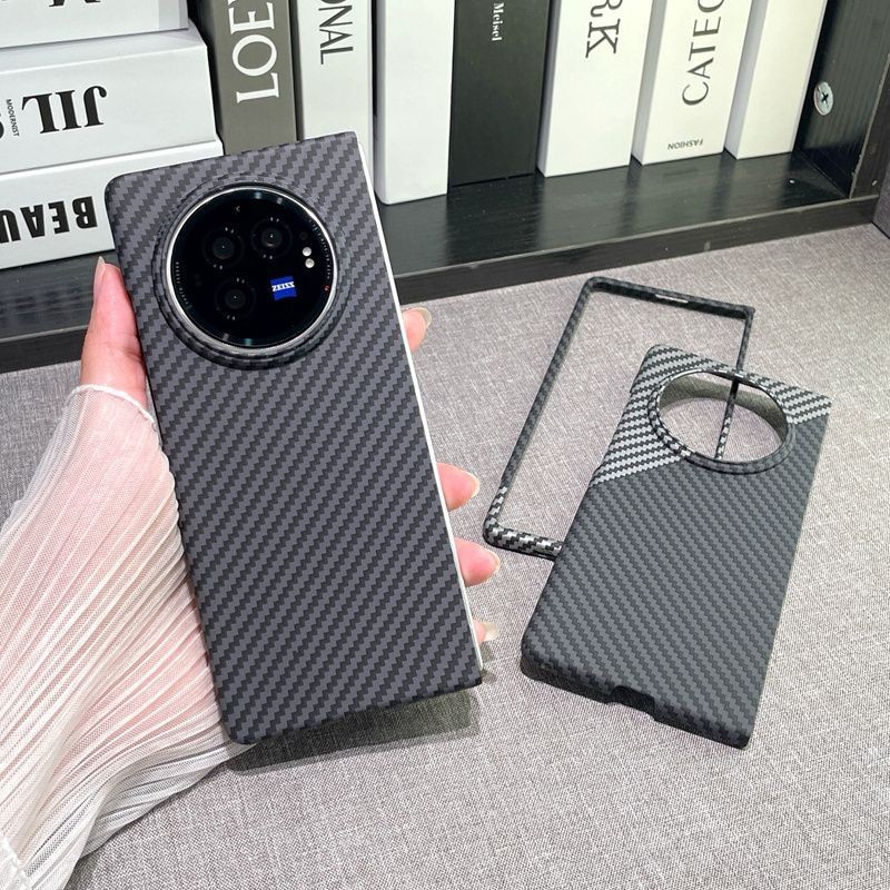Dành Cho VIVO X Fold 5 3 Pro Ốp Lưng Họa Tiết Sợi Carbon Thời Trang PC Thân Thiện Với Da Chống Rơi Dành Cho VIVO X Fold5 3Pro Funda