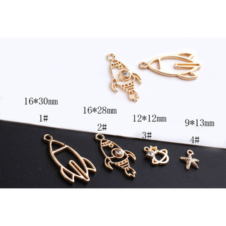 Tự làm phụ kiện trang sức hợp kim Hàn Quốc với kim cương tên lửa - bông tai và mặt dây chuyền