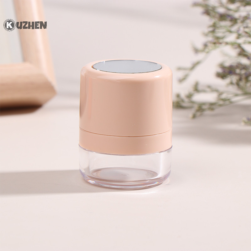 Kuzhen Hộp Rời Có Thể Đổ Lại Trong Suốt Với Puff DIY Hộp Đựng Mỹ Phẩm Blusher Thành Hộp Đựng Bình HOT