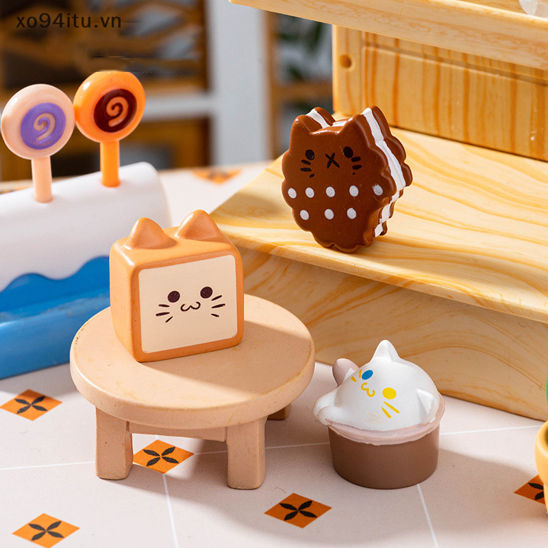 XOITU Hoạt Hình Món Tráng Miệng Bánh Quy Burger Micro Phong Cảnh Đồ Trang Trí Hình Thu Nhỏ Trang Trí Để Bàn DIY Trang Trí Nhà Cửa Quà Tặng VN