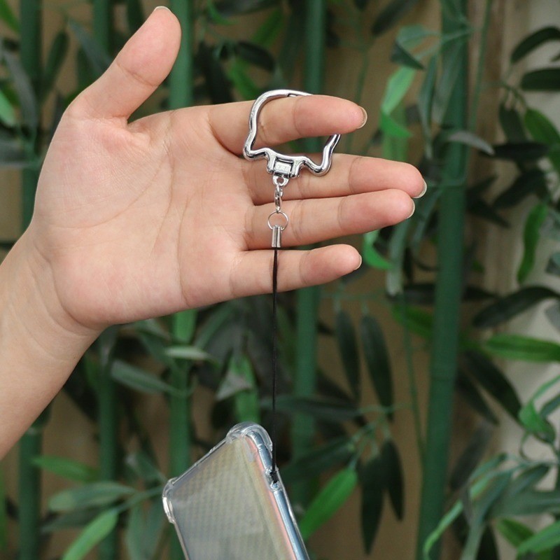 Giá đỡ điện thoại hình mèo dễ thương có dây buộc Giá đỡ chân đế gấp chống rơi có dây đeo cổ tay Dây cầm tay quyến rũ