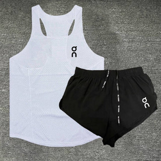 On Track and Field Sports Student Training Quick-Drying Sports Suit Men's Marathon Running Mesh Vest with Lining Shorts Sf3P VYMY