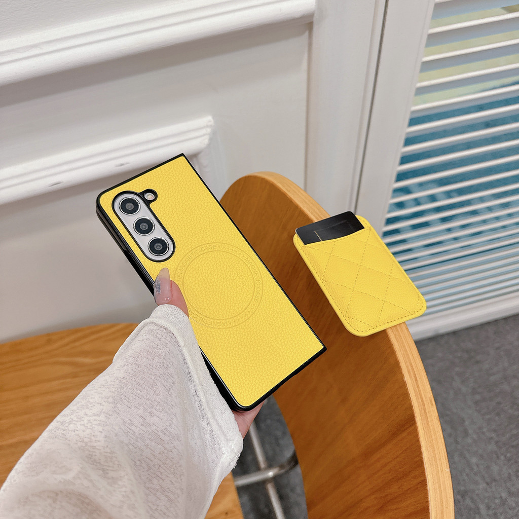 Dành Cho Samsung Galaxy Z Fold 3 4 5 6 Thiết Kế Da PU Sang Trọng Có Khe Cắm Ví Thẻ Ốp lưng Galaxy Z Fold6 Cao Cấp Phong Cách Retro Với Mặt Sau Gấp Từ Tính Vỏ Điện Thoại