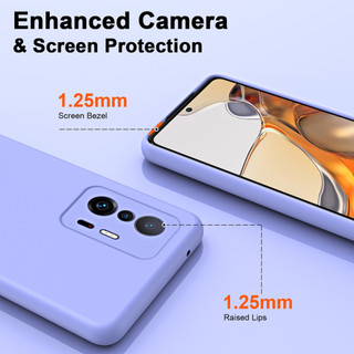 Dành Cho Xiaomi 11T / 11T Pro Ốp Lưng Silicon Lỏng Nâng Cấp Có Cạnh Vuông Bảo Vệ Camera Mềm Chống Trầy Xước Lớp Lót Microfiber Chống Sốc Mỏng Bao