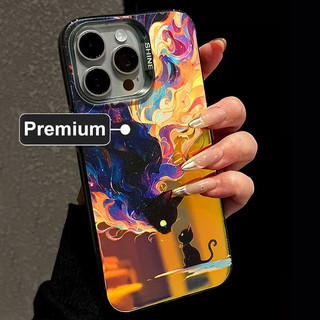ibumpers ốp lưng Iphone đẹp Hàn quốc mèo graffiti in hình ốp điện thoại IMD cứng trơn chống bẩn chống sốc cho Iphone 15 14 12 13 11 pro max