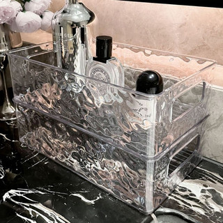 Khay nhựa trong suốt LUXHOME, Khay đựng đồ vân kim cương sang trọng, đựng mỹ phẩm, đựng đồ đa năng