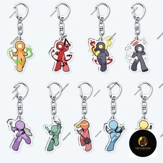 Alan Becker Stickman Hoạt Hình Ngoại Vi Móc Khóa Acrylic Sáng Tạo Túi Quà Tặng Mặt Dây Chuyền Cho Bạn Bè