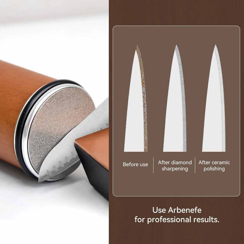 Rolling Knife Sharpener Magnetic Knife Holder Diamond Sharpening Stone Kit with 5 Degrees Angle Roller Kitchen Accessory