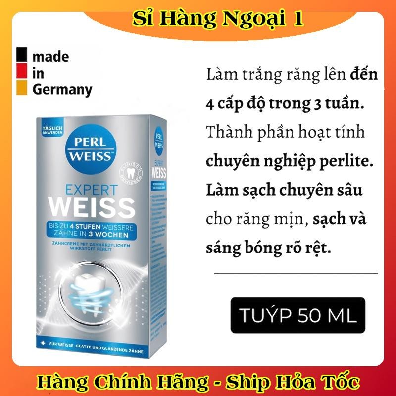 Kem đánh răng làm trắng Perl Weiss 50ml của Đức - Date mới Đủ Bill
