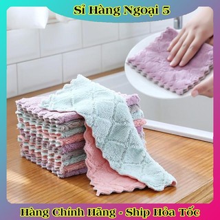 [1 chiếc] Khăn Lau Bếp 2 Mặt Đa Năng Dày Dặn Siêu Thấm - Lau Bát Đĩa, Bàn Ghế