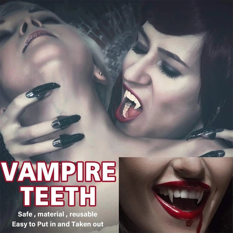 Halloween Ma Cà Rồng Răng Fangs Răng Giả Chống Đỡ Đảng Trang Phục DIY Cosplay Đạo Cụ