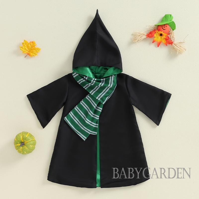 Baga-người Lớn / Trẻ Em / Bé Phù Thủy Trang Phục Dài Tay Áo Khoác Phù Thủy Có Khăn Cosplay Quần Áo Halloween