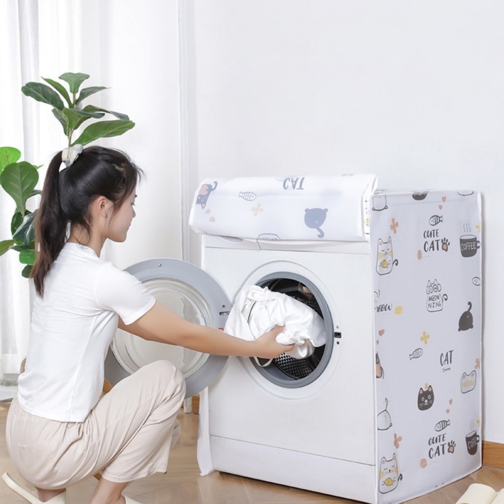 Bọc Máy Giặt Cửa Ngang Cửa Trên Loại Dày Chống Bụi Chống Nước, Áo Trùm Máy Giặt 7 8 9 10kg Che Phủ Kín Thân Máy FE123