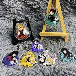 Móc Khóa Demon Slayer Thanh Gươm Diệt Quỷ Nhựa Acrylic Hai Mặt Kimetsu no Yaiba Hoạt Hình Anime Manga Dễ Thương
