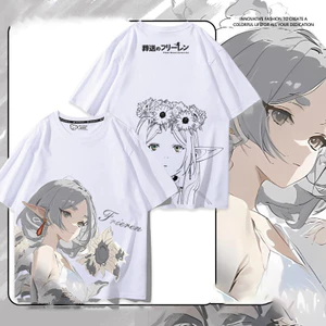 Gn Frieren Beyond Journeys End Himmel hoạt hình Cosplay vải 3D mùa hè Áo thun Anime tay ngắn hàng đầu NG