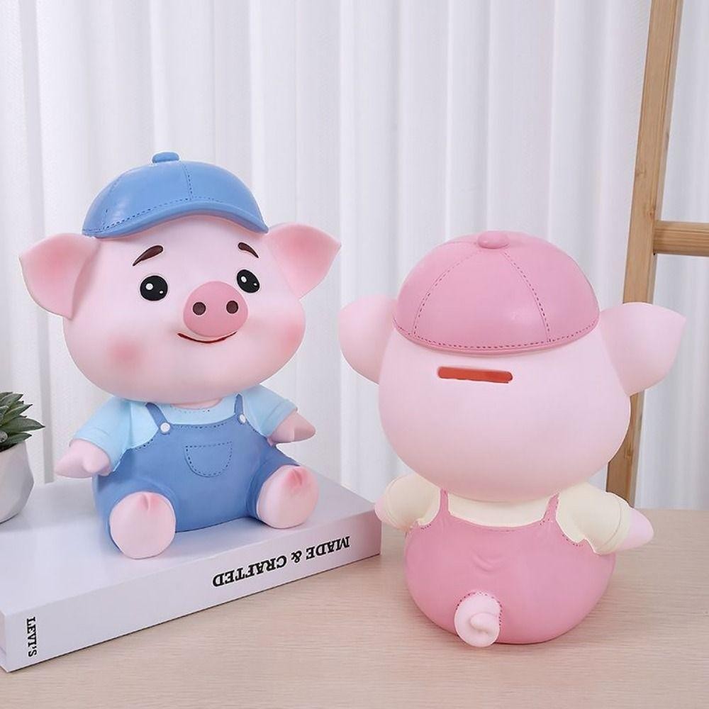 DONOVANQQ Heo Tiết Kiệm Có Thể, Chống Rơi Động Vật Dễ Thương Heo Đất, Đa Năng Dung Tích Lớn Hoạt Hình Hoạt Hình Heo Đất Máy Tính Để Bàn