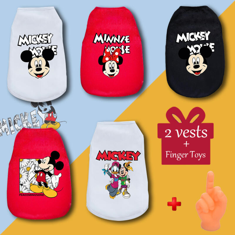 Mickey Minnie Donald họa tiết Vịt mèo / chó in áo vest chó mèo thoáng khí cho chó nhỏ và vừa