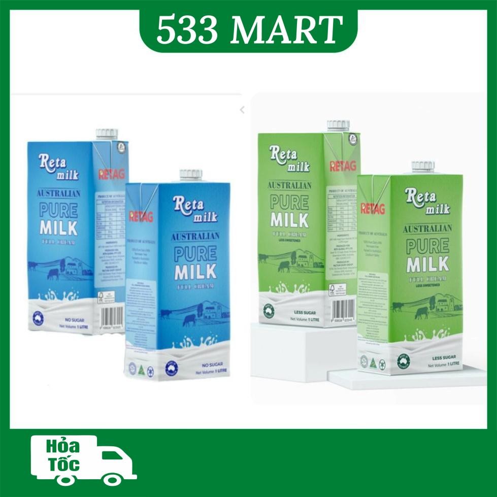 [HỘP LẺ] Sữa tươi nguyên kem không đường Reta Milk Full Cream 1L ...