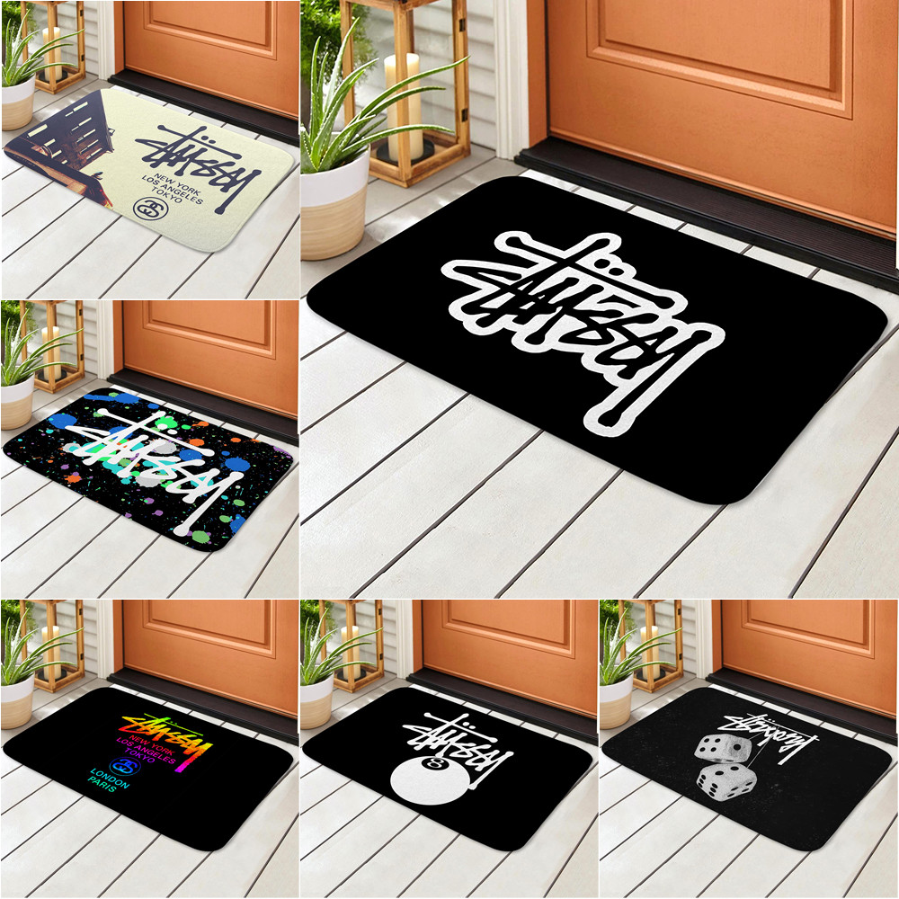 Thảm cửa Art Stussy Logo Thảm chống trượt Tấm lót phòng tắm Tắm Thảm chống trượt (60x40cm)