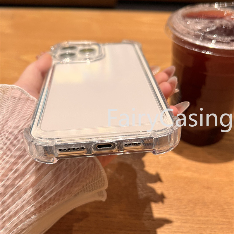 Ốp Silicon Trong Suốt Chống Sốc Sang Trọng Cho iPhone 16 15 14 13 12 11 Pro Max X Xs XR Max 7 8 Plus Bốn Góc Chống Rơi Trường Hợp