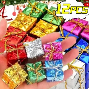 6 / 12 Mặt dây chuyền hộp xốp vuông Mini / lớn - Đồ trang trí treo cây thông Noel - 2.5 / 3 / 4 / 5 / 6 / 8cm Hộp quà tặng đầy màu sắc - Đồ dùng dự tiệc năm mới - Trang trí nhà Giáng sinh