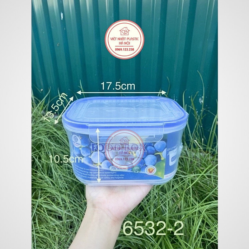 Hộp đựng thực phẩm VIỆT NHẬT, Dùng đựng đồ ăn để tủ lạnh, 4 nút cao su tránh côn trùng, mã SP 6532, 6530