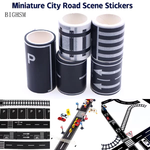 Bighsm 1 Cuộn 5M 1: 12 Nhà Búp Bê Đường Bộ Đường Sắt Cảnh Miếng Dán Thu Nhỏ Cảnh Đỗ Xe Đường Cong Miếng Dán Trang Trí Phụ Kiện Mô Hình Martijn