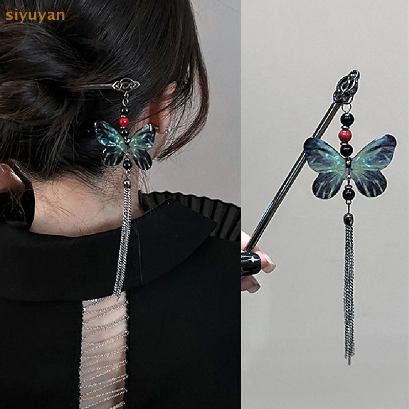 Siyuyan Phong Cách Trung Hoa Tua Rua Kẹp Tóc Vintage Hoa Tính Khí Elegan Tóc Hoa se Trung Quốc Hanfu Phụ Kiện VN