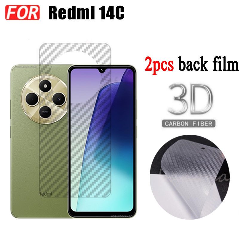 2 Chiếc Redmi 14C 13C Redmi 13 4G 5G Phim Mặt Sau Bằng Sợi Carbon