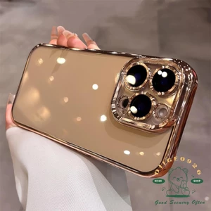 【 Ốp lưng iphone16 】 Vỏ điện thoại mạ trong suốt iphone16 Pro Max 15 14 13 12 11 cho vỏ iPhone Vỏ mềm silicon TPU chống sốc