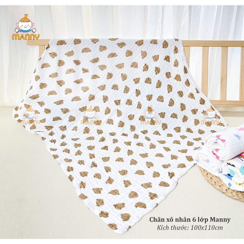 Khăn Xô Tắm 6 Lớp Xịn Xuất Nhật, Chăn Lau Người Cho Bé Yêu