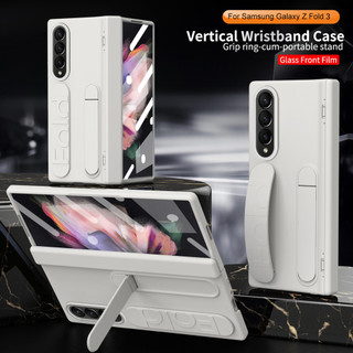 Skin Feel Matte Silicone Dành Cho Samsung Galaxy Z Fold6 5G Fold 6 5 4 3 5G PC Dây Đeo Tay Dây Đeo Cổ Tay Chân Đế Chống Vân Tay Bao