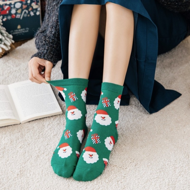 Hoạt Hình Giữa Ống Ông Già Noel Nai Sừng Tấm Snowdoll Màu Đỏ Dễ Thương Thoải Mái Tầng Ngủ Tất