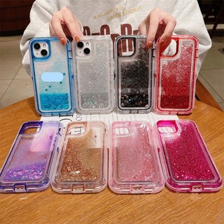 8 Màu Mới 3 Trong 1 Bảo Vệ Nhiệm Vụ Chống Sốc Giáp Ốp Lưng Điện Thoại IPhone 16 15 14 13 12 Pro Max Promax 16 Plus Bao Trong Suốt Lấp Lánh Quicksand Vỏ Điện Thoại PC TPU