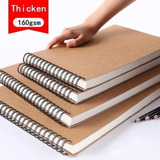 Sổ phác thảo chuyên nghiệp Giấy dày 160 GSM Máy tính xách tay xoắn ốc Nghệ thuật Đồ dùng học tập Bút chì vẽ notepadSUNND