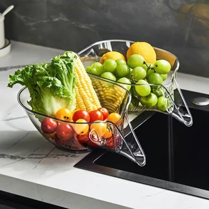 Rổ Nhựa Đựng Trái Cây / salad Đa Năng Sáng Tạo Cho Bồn Rửa Nhà Bếp