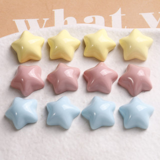 Bông tai nhựa ngôi sao năm cánh sáng bóng dễ thương 16mm Macaron, đồ trang sức DIY, Bán Buôn nữ