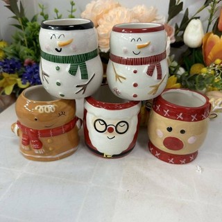 Giáng Sinh Gốm Sứ Dễ Thương Phong Cách Mới Bút Giữ Bình Bảo Quản Văn Phòng Bánh Gừng Người Ông Già Noel Lưu Trữ Đồ Trang Trí