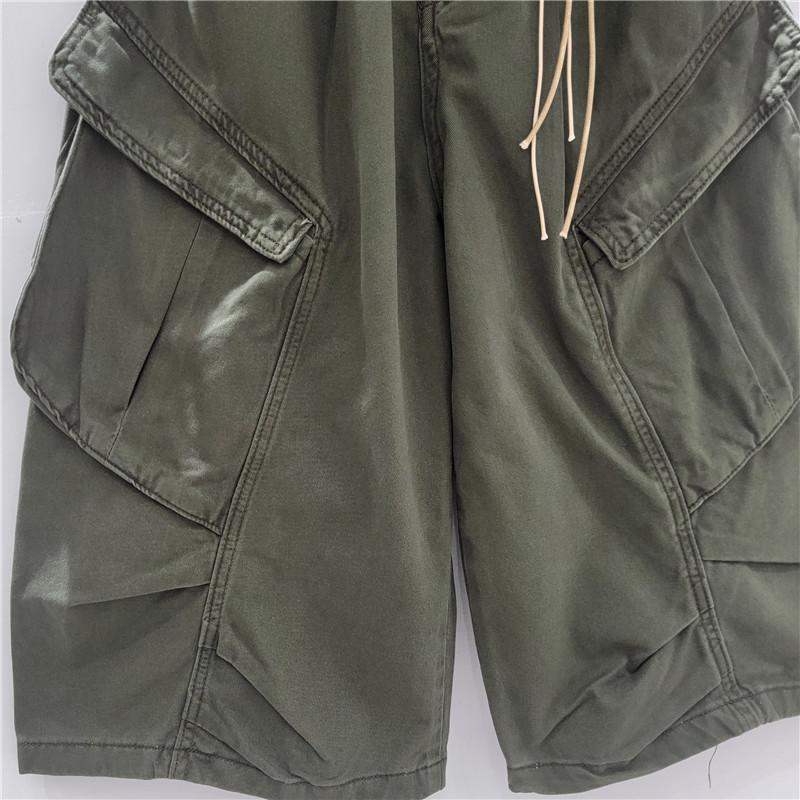 Quần yếm denim nữ mùa hè 2025, thiết kế retro mới với nhiều túi và ống rộng