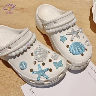 HFTOY 1 Bộ DIY Clogs Sandal Trang Trí Giày Sân Vườn Sao Biển Dễ Thương Nhựa Giày Quyến Rũ Phụ Kiện Khóa Chân Bé Gái Phụ Nữ Quà Tặng ~