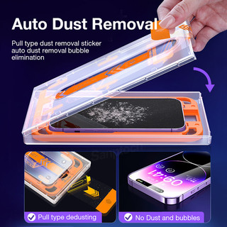 Hộp lắp IPhone bằng kính cường lực loại bỏ bụi tự động và bảo vệ toàn màn hình 16E15 14 13 12 11 PROMAX X XS MAX XR8 7 Plus + SE2020 Privacy HD Chống bụi và dễ lắp đặt