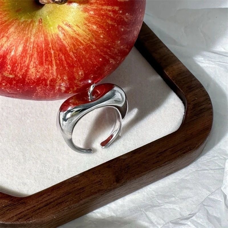 Ngọt Ngào Dễ Thương Apple Nhẫn Nữ Tinh Tế Độc Đáo Thiết Kế Mô Phỏng Sáng Tạo Nhẫn Trái Cây