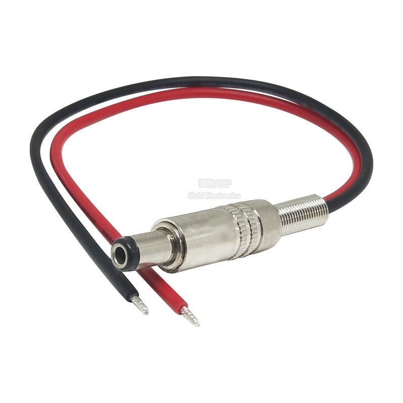 DC099 Có Cáp 5.5 * 2.1 / 2.5mm DC-022B Ổ Cắm Điện Cao Cấp 10A Kim Loại Nam Nữ Đầu 12V