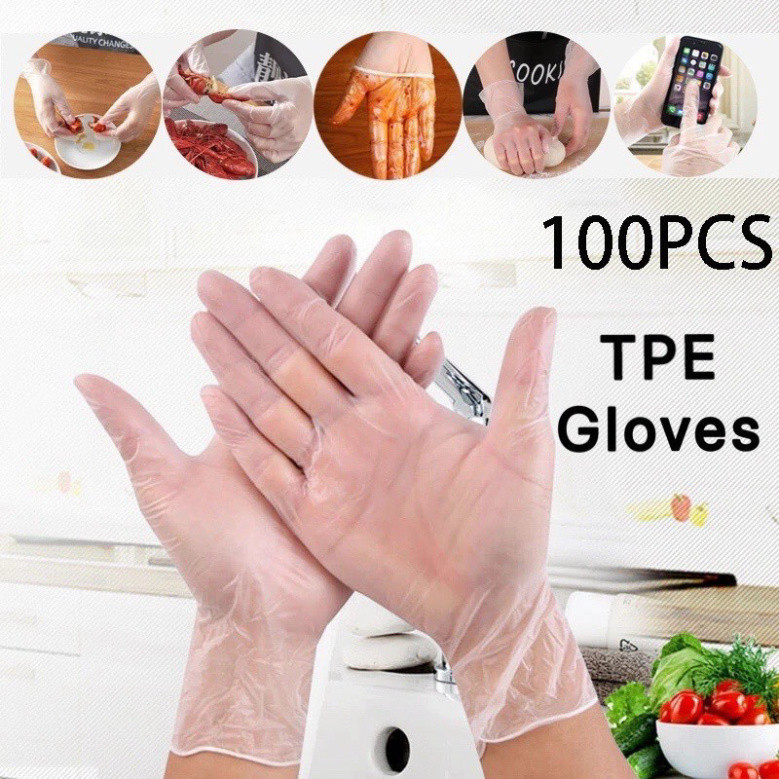 Hộp 100 Găng Tay Mỏng, Siêu Dai, Dùng 1 Lần, Nấu Ăn Và Làm Bếp, Vệ Sinh, Tiện Dụng Cho Không Gian Bếp DT051