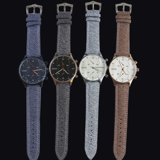 Vintage Denim Nylon Vải Da Thật Chính Hãng Dây Đeo Đồng Hồ 18mm 20mm 22mm Vải Đồng Hồ Dây Đeo Tay Vải Dệt Chính Hãng Da Bò Đồng Hồ Vòng Tay Nam Nữ Đen Xanh