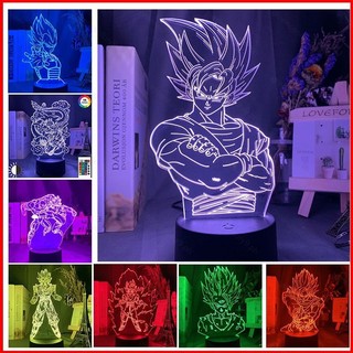 GC9 Dragon Ball Super Anime Đèn Ngủ 3D LED Hình Đèn Romete Cảm Ứng Chiếu Sáng Son Goku Vegeta Trang Trí Nhà Quà Tặng Cho